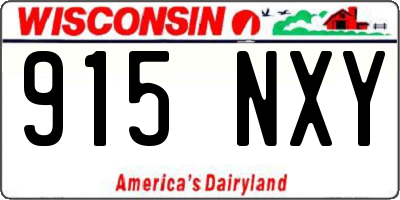 WI license plate 915NXY