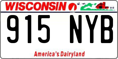 WI license plate 915NYB