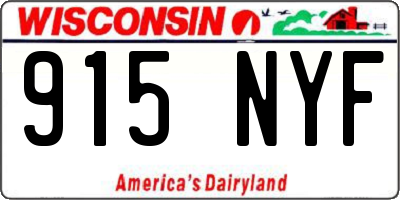 WI license plate 915NYF