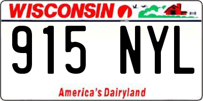 WI license plate 915NYL