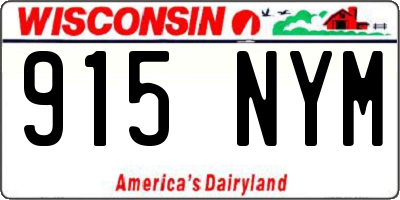 WI license plate 915NYM