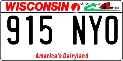 WI license plate 915NYO