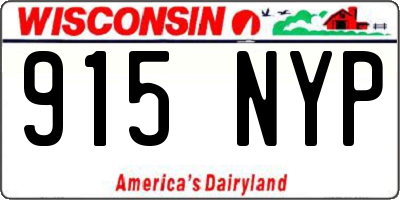 WI license plate 915NYP