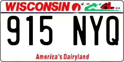 WI license plate 915NYQ