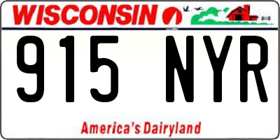 WI license plate 915NYR