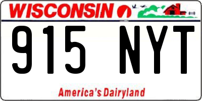 WI license plate 915NYT