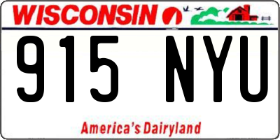 WI license plate 915NYU