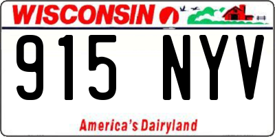 WI license plate 915NYV
