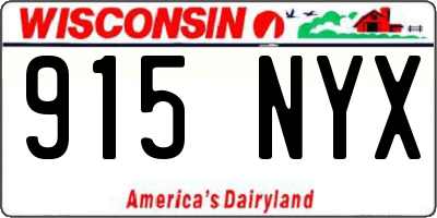 WI license plate 915NYX