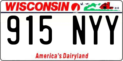 WI license plate 915NYY