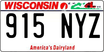WI license plate 915NYZ