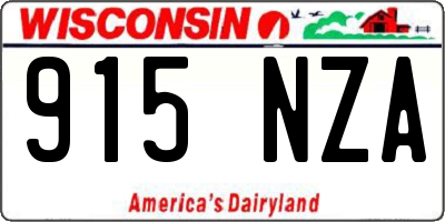 WI license plate 915NZA