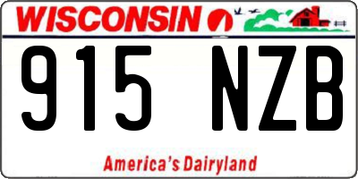 WI license plate 915NZB