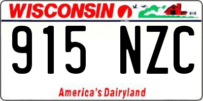 WI license plate 915NZC
