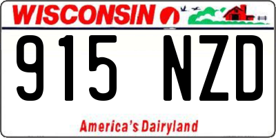 WI license plate 915NZD