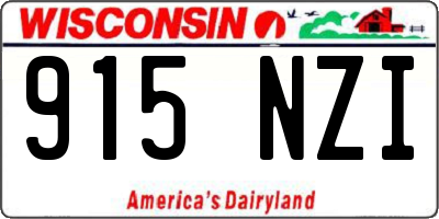 WI license plate 915NZI