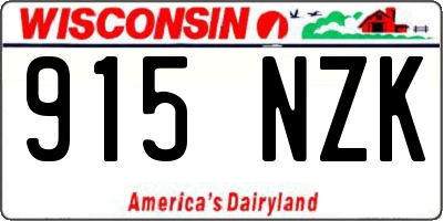 WI license plate 915NZK