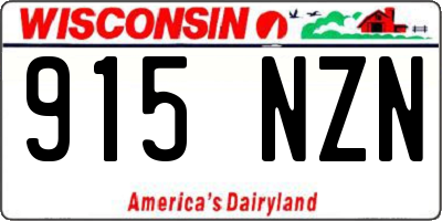 WI license plate 915NZN