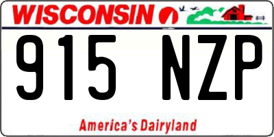 WI license plate 915NZP