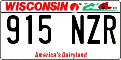 WI license plate 915NZR