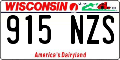 WI license plate 915NZS