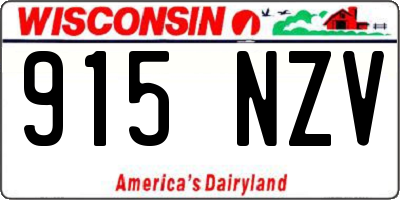 WI license plate 915NZV