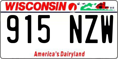 WI license plate 915NZW