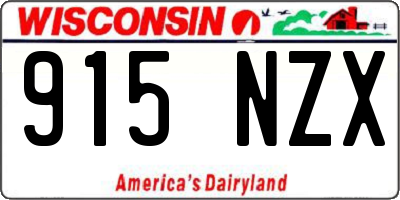 WI license plate 915NZX