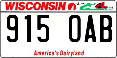 WI license plate 915OAB