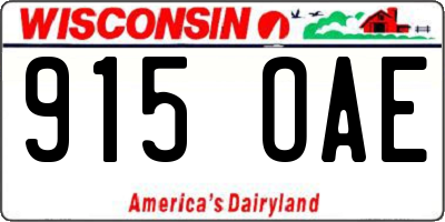 WI license plate 915OAE