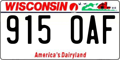 WI license plate 915OAF