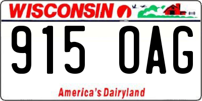 WI license plate 915OAG