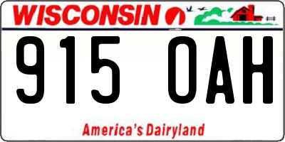WI license plate 915OAH