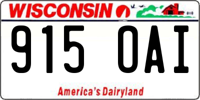 WI license plate 915OAI