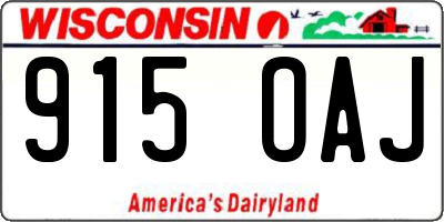 WI license plate 915OAJ