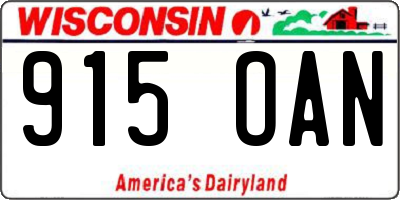 WI license plate 915OAN