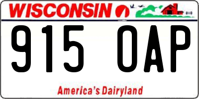 WI license plate 915OAP