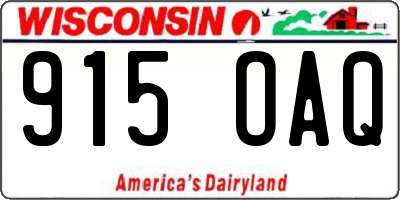 WI license plate 915OAQ