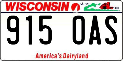 WI license plate 915OAS