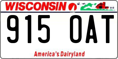 WI license plate 915OAT