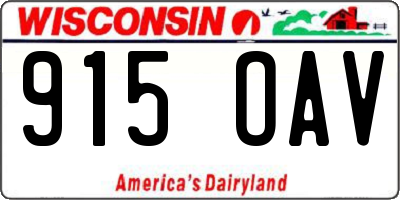 WI license plate 915OAV