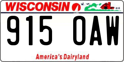 WI license plate 915OAW