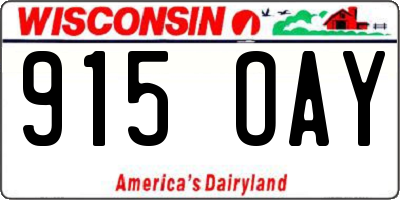 WI license plate 915OAY