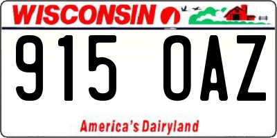 WI license plate 915OAZ