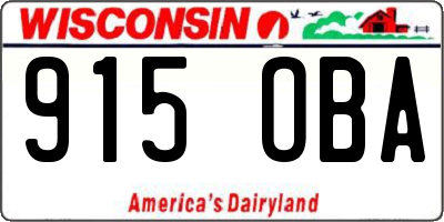 WI license plate 915OBA