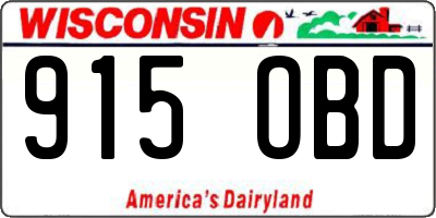 WI license plate 915OBD
