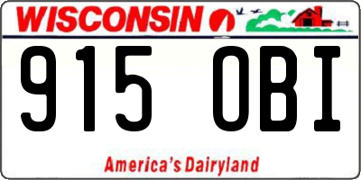 WI license plate 915OBI