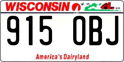 WI license plate 915OBJ