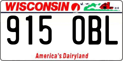 WI license plate 915OBL
