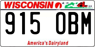 WI license plate 915OBM